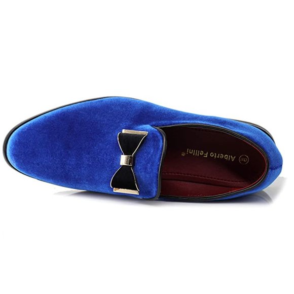Men\'s Vintage Bow Tie Velvet Dress Loafers Slip On Fashion Shoes Classic Tuxedo main image 4